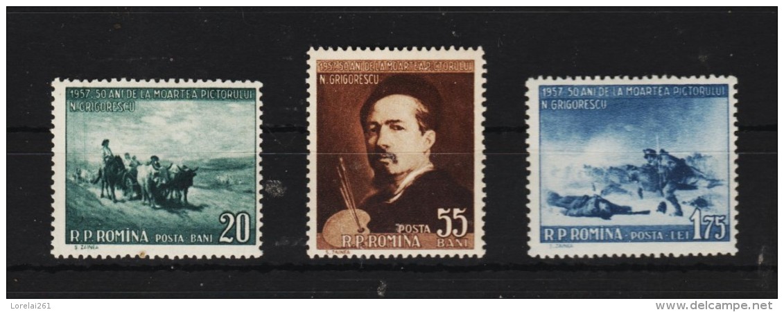 1957 - Peintre Nicolae Grigorescu  Mi No 1655/1658 Et Yv No 1529/1531  MNH - Ungebraucht