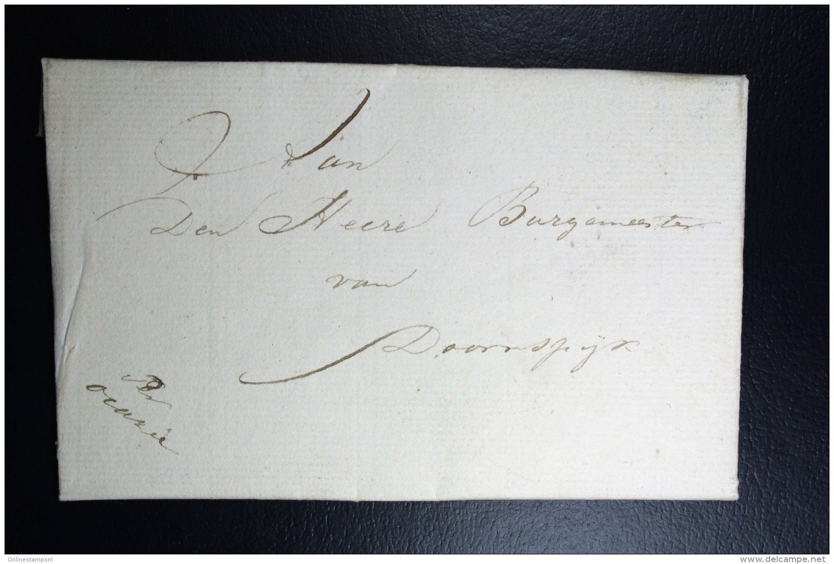 Complete Brief  Per OCAZIE 9 Okt 1834  Van De Commandant 5e Compagnie Arnhem  Naar Doornspijk Bij Elburg - ...-1852 Precursori