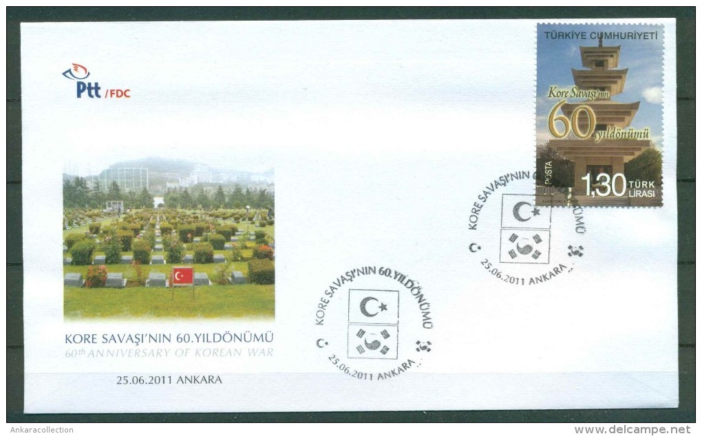 AC - TURKEY FDC - 60th ANNIVERSARY OF KOREA KOREAN WAR ANKARA 25 JUNE 2011 - FDC