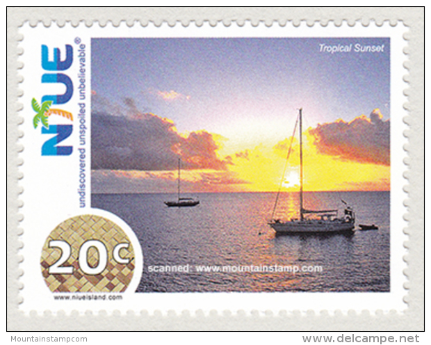 Niue 2009 Tropical Sunset Sailing Ship MNH ** - Niue