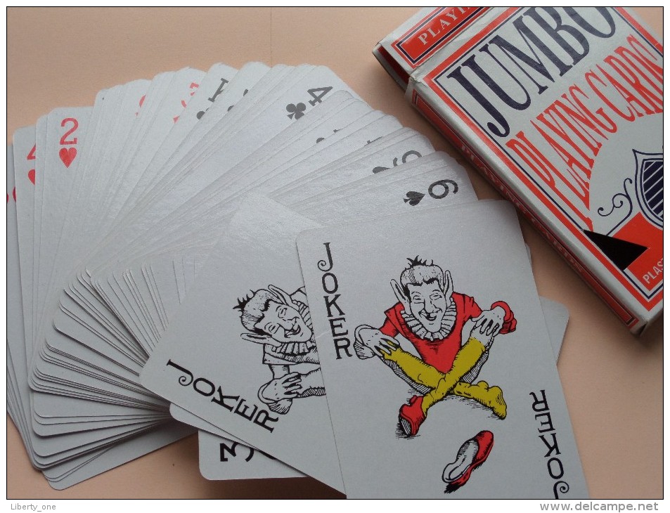 JUMBO - PLAYING CARDS ( Out Of The Blue KG Lilienthal ) 52 + 2 Jokers Format +/- 10 X 14,5 Cm. ( Zie Foto Details ) !! - Cartes à Jouer Classiques