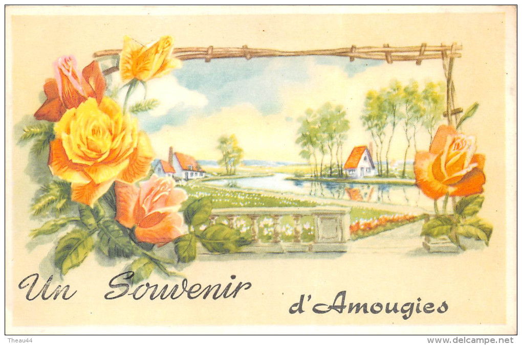 ¤¤  -   BELGIQUE   -  MONT-de-L´ENCLUS    -  Un Souvenir D´ AMOUGIES  -  Carte Fantaisie    -  ¤¤ - Mont-de-l'Enclus