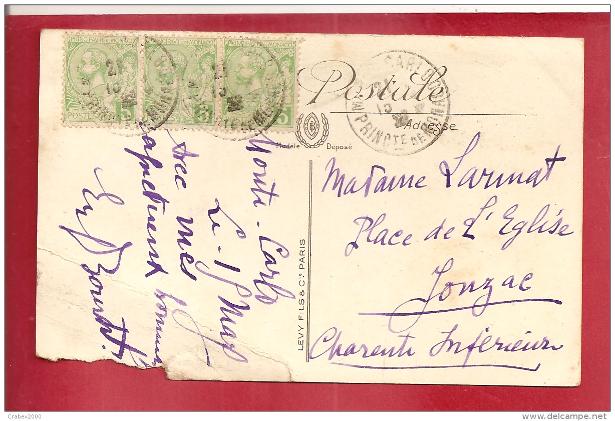 Y&T N°22X3    MONTE CARLO      Vers   FRANCE 1926   VOIR 2 SCANS - Covers & Documents