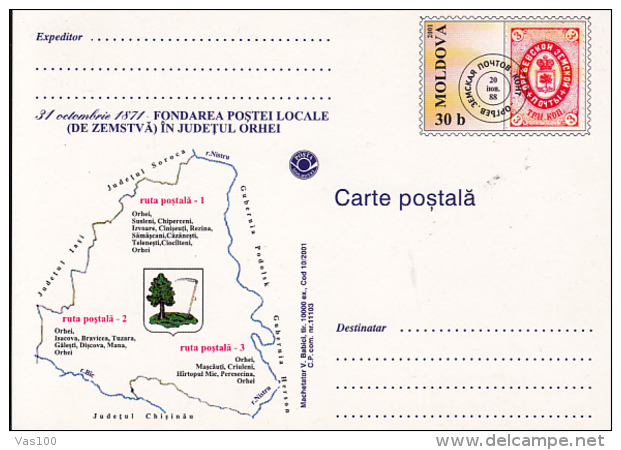 POST SERVICES, ORHEI LOCAL POST, PC STATIONERY, ENTIER POSTAL, 2001, MOLDOVA - Moldova