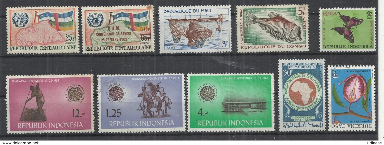 TEN AT A TIME - WORLDWIDE - LOT OF 10 DIFFERENT 5 - MNH MINT NEUF NUEVO AND LIGHTLY MINT HINGED - Alla Rinfusa (max 999 Francobolli)