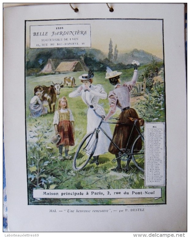 CALENDRIER PUBLICITAIRE 1898 - BELLE JARDINIERE - Big : ...-1900