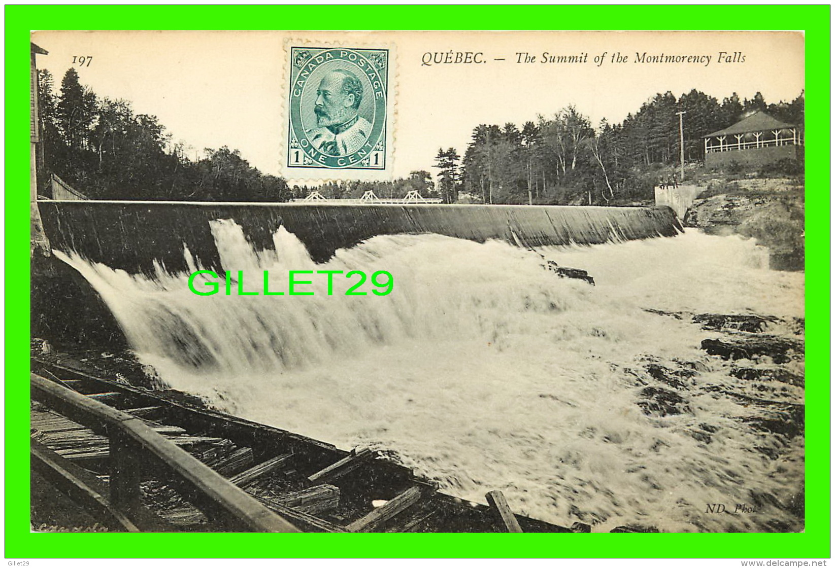 QUÉBEC - THE SUMMIT OF THE MONTMORENCY FALLS - TRAVEL - ND, PHOT. - - Chutes Montmorency