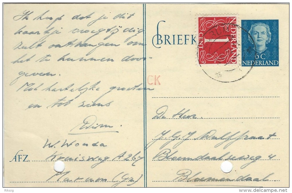 Uprated Stationery   Holland - Nederlands. S-2733 - Postal Stationery