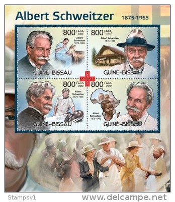 Guinea Bissau. 2012 Albert Schweitzer And Red Cross (1875-1965). (419a) - Rode Kruis