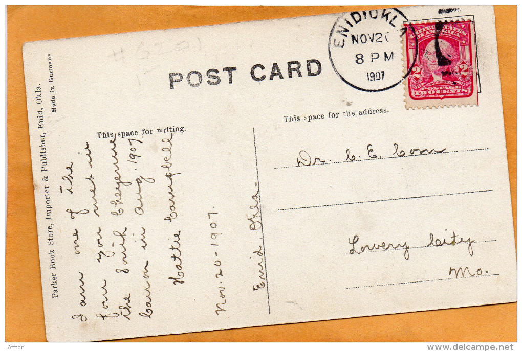 Enid OK 1907 Postcard - Enid