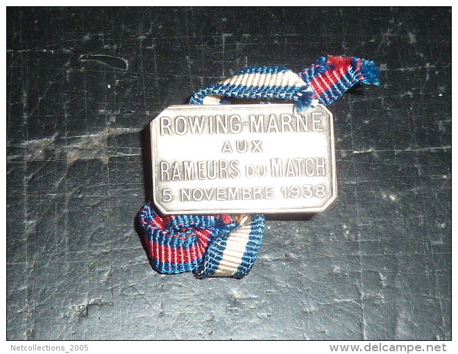 BROCHE BOUTONNIERE AVIRON - ROWING MARNE AUX RAMEURS DU MATCH 5 NOVEMBRE 1938 - RARE AVIRON SPORT - Rowing