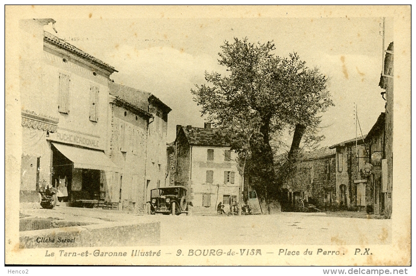 9 Bourg-de-Visa - Place Du Perro. - Bourg De Visa