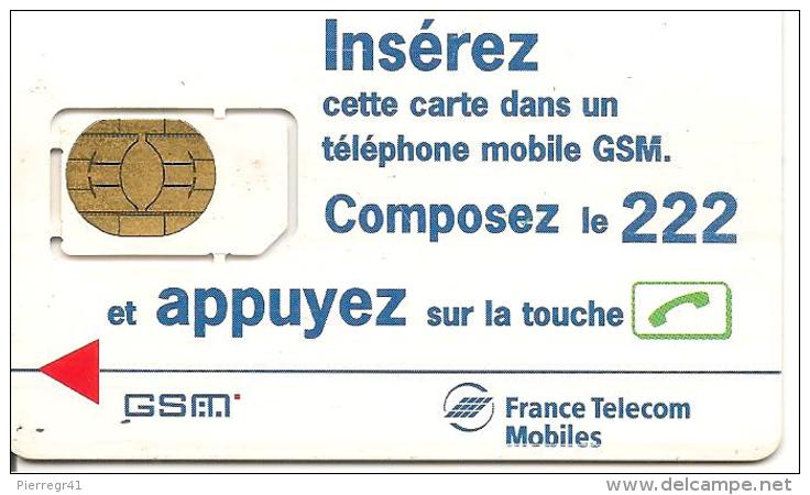 CARTE^-PUCE-GSM-FRANCE TELECOM MOBILES-PUCE H-TBE-PUCE Non Détachée-TRES RARE-Cote 40€ - Mobicartes (GSM/SIM)