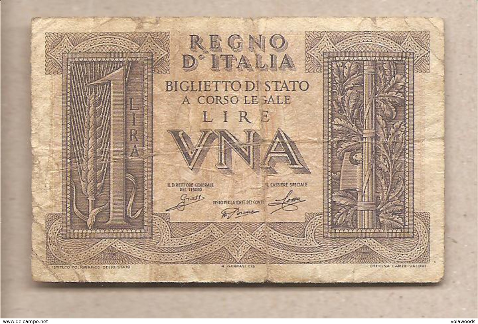 Italia - Banconota Circolata Da 1 Lira "Impero" P-26 - 1939 #17 - Regno D'Italia – 1 Lire