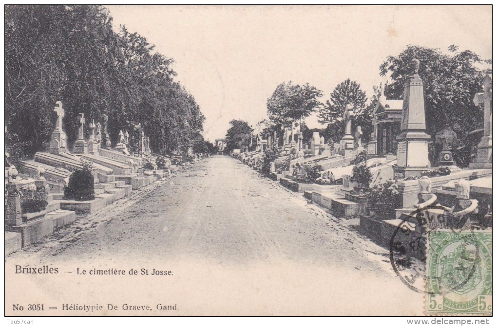 BRUXELLES - BELGIQUE -  BELLE ET RARE CPA PRÉCURSEUR DE 1906 - LE CIMETIÈRE DE SAINT JOSSE - St-Josse-ten-Noode - St-Joost-ten-Node