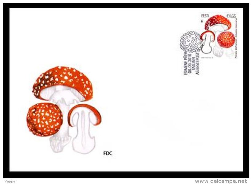 Estonian Mushrooms - Fly Agaric 2016 Estonia Stamp FDC - Estonie