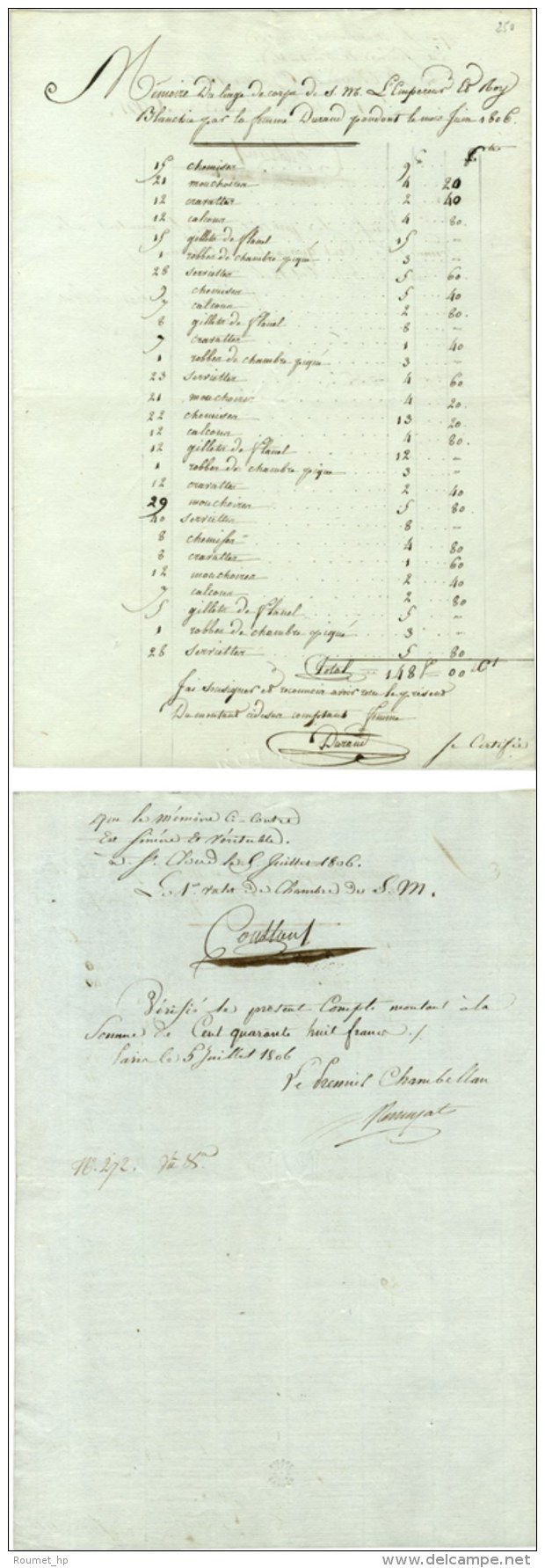 CONSTANT, Louis Constant Wairy (1778-1845), 1er Valet De Chambre De L'Empereur Napoléon Ier Et RÉMUSAT Aug - Andere & Zonder Classificatie