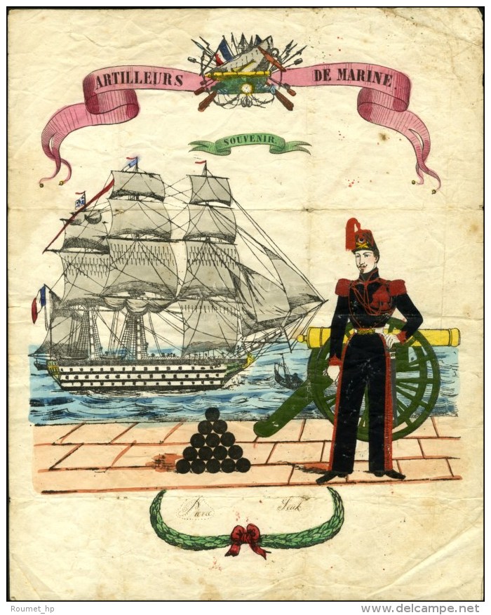 Lettre Avec Texte Daté De 1856 Et Superbe Vignette Colorée. - TB / SUP. - Legerstempels (voor 1900)