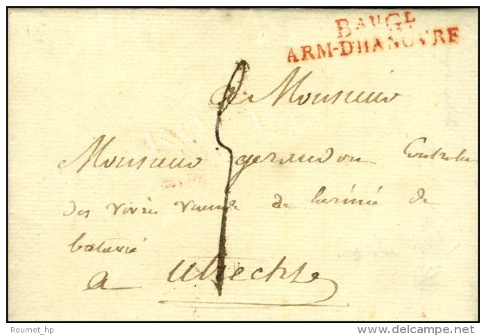 BAU GL / ARM-D'HANOVRE Rouge Sur LAS Du Général Eblé Avec Texte Daté D'Hanovre Le 25... - Marques D'armée (avant 1900)