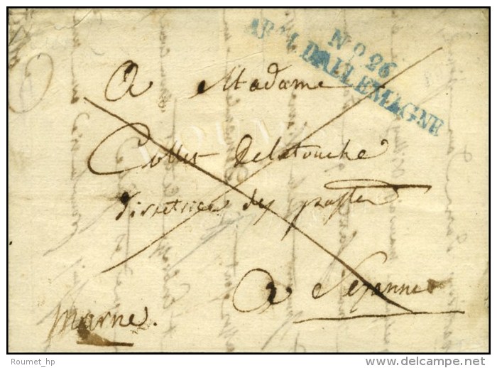 N° 26 / ARM. D'ALLEMAGNE Bleue Sur Lettre En Franchise Adressée à La Directrice Des Postes... - Legerstempels (voor 1900)