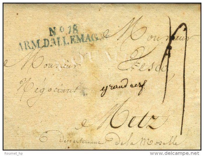 N° 18 / ARM. D'ALLEMAGNE Bleue Sur Lettre Avec Texte Signé Du Général De Division Legrand... - Legerstempels (voor 1900)