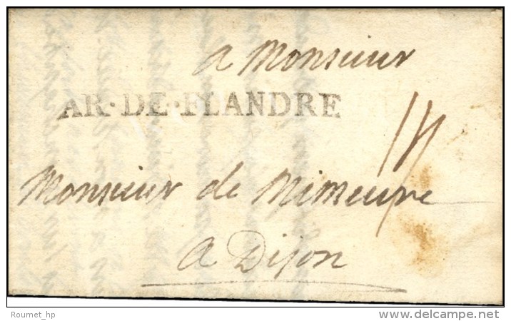 AR.DE.FLANDRE Sur Lettre Avec Texte Daté Au Camp De Frelinghen Le 2 Septembre 1706. - SUP. - R. - Legerstempels (voor 1900)