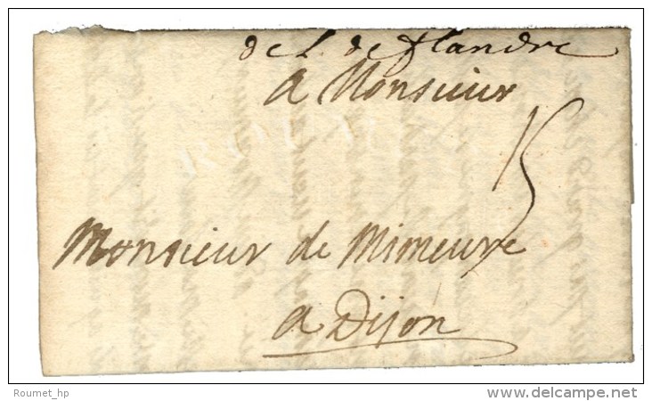 Marque Manuscrite '' De L'Arm De Flandre '' Sur Lettre Avec Texte Daté Au Camp De Jauche Le 11 Juillet 1705.... - Legerstempels (voor 1900)
