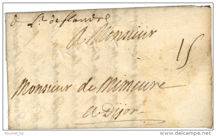 Marque Manuscrite '' De L'Arm De Flandre '' Sur Lettre Avec Texte Daté Au Camp De Fikeslain Le 26 Juin 1705.... - Legerstempels (voor 1900)