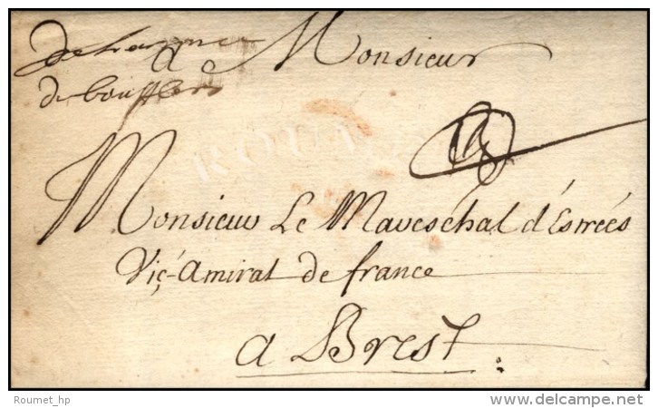 '' De L'armée De Boufflers '' + Paraphe De Franchise Pour Le Maréchal D'Estrées Sur Lettre... - Legerstempels (voor 1900)