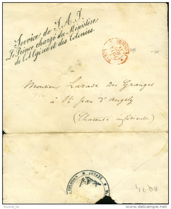 ' Service De S.A.S. / Le Prince Chargé Du Ministère / De L'Algérie Et Des Colonies ' (S N°... - Burgerlijke Brieven Zonder Portkosten