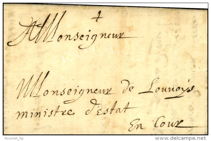 '' En Cour '' Sur Lettre Avec Texte Daté De Toulon 1673 Adressée En Franchise Par Destination... - Burgerlijke Brieven Zonder Portkosten