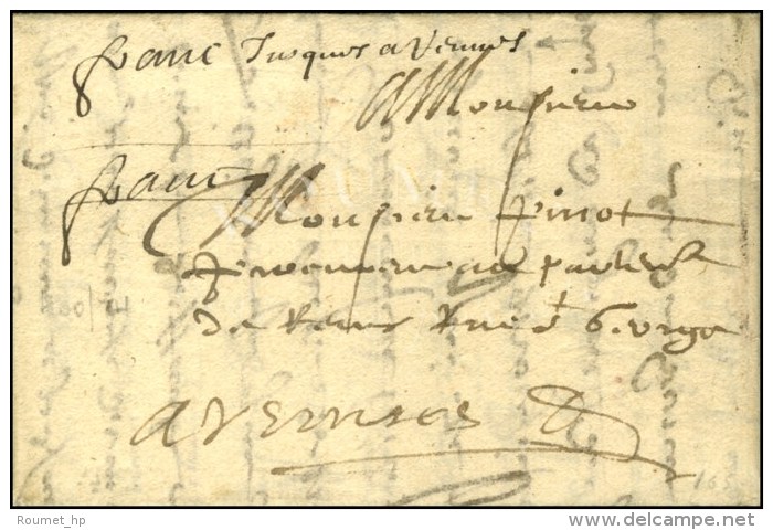 '' Franc Jusqu'à Rennes '' Sur Lettre Avec Texte Daté De Paris Pour Avesnes. 1657. - TB /  SUP. - RR.... - ....-1700: Voorlopers