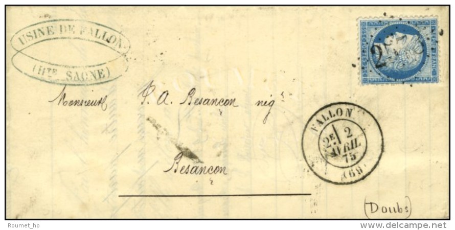 GC 2578 / N° 60 Càd T 17 FALLON (69) (remplaçant D'Alsace-Lorraine De Mulhouse). 1875. - SUP. -... - Andere & Zonder Classificatie