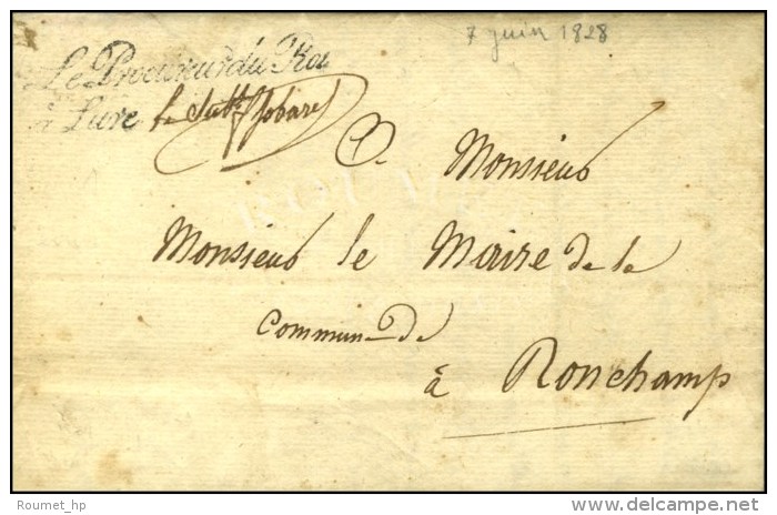 Le Procureur Du Roi / à Lure + Signature Sur Lettre Avec Texte Daté Le 7 Juin 1828. - TB. - Andere & Zonder Classificatie