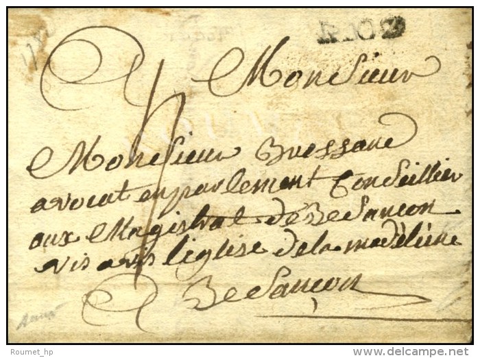 RIOZ (L N° 1) Sur Lettre Avec Texte Daté De Fondremarre. 1782. 1ère Date Vue. - TB. - R. - 1701-1800: Voorlopers XVIII