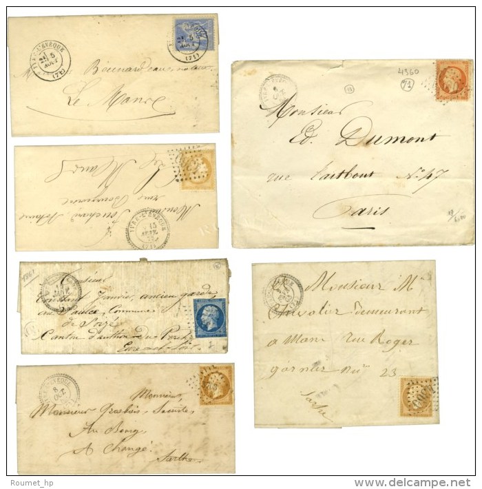 Lot De 6 Lettres Affranchies D'Yvré L'Evêque (PC, GC Et Càd). - TB. - Andere & Zonder Classificatie