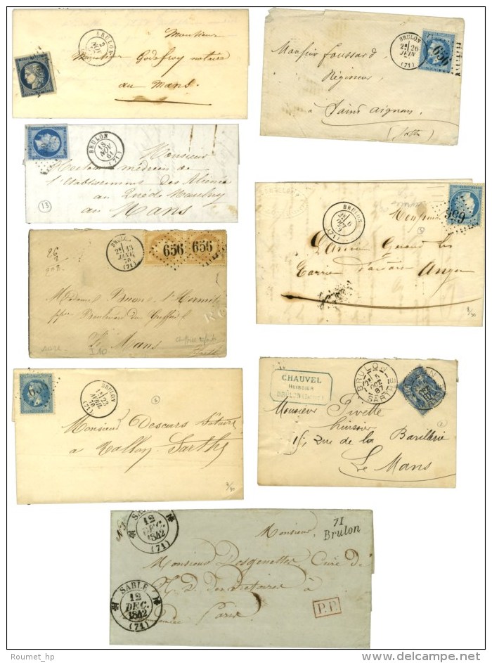 Lot De 8 Lettres De La Brulon (cursive, PC, GC Et Càd). Côte Supérieure à 500 &euro;. -... - Andere & Zonder Classificatie