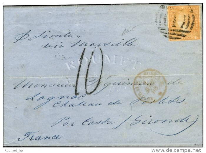 Victoria 6p Obl à Melbourne Sur Lettre Insuffisamment Affranchie Pour La France, Taxe Tampon 10. 1862. - TB... - Andere & Zonder Classificatie