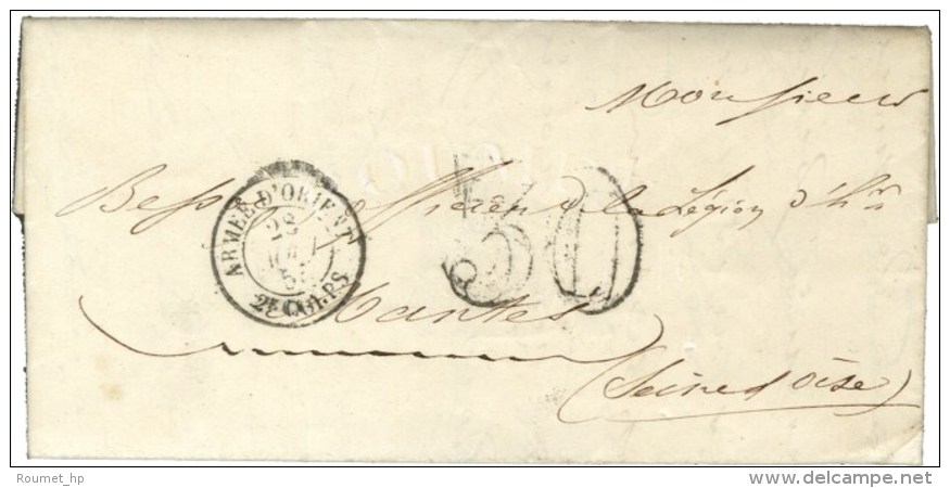 Càd ARMEE D'ORIENT / 2e CORPS Taxe 30 DT Sur Lettre Avec Texte. 1855. - TB / SUP. - Andere & Zonder Classificatie