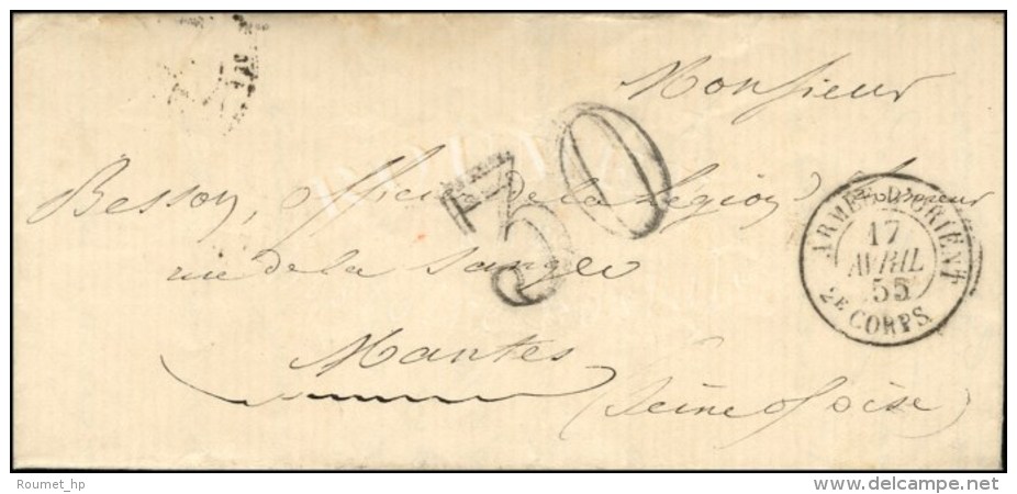 Càd ARMEE D'ORIENT / 2e CORPS Taxe 30 DT Sur Lettre Avec Texte Pour Nantes. 1855. - TB / SUP. - Andere & Zonder Classificatie