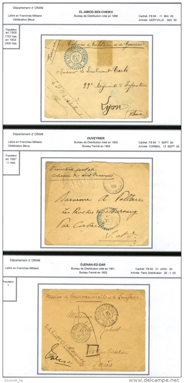 Lot De 3 Lettres En Franchise Militaire Obl FACTEUR BOITIER Du Sud Oranais. - TB. - Andere & Zonder Classificatie