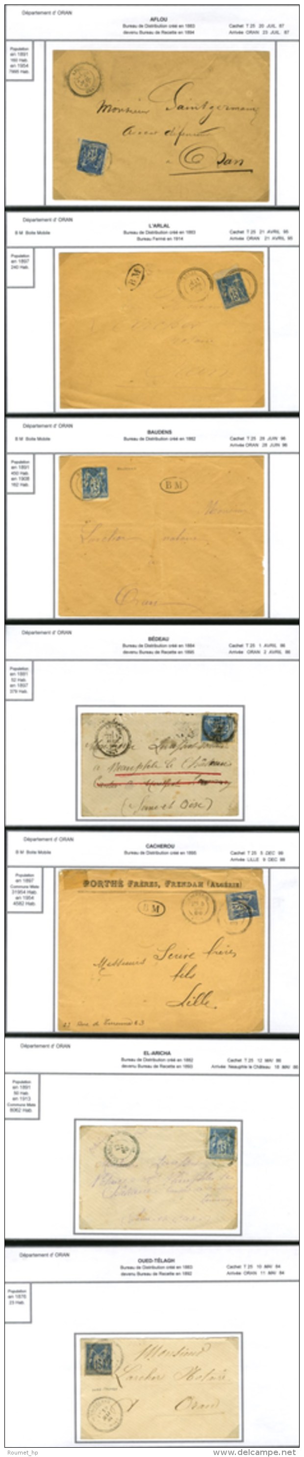 Lot De 7 Lettres Obl Càd T 25 De La Province D'Oran. - TB. - Andere & Zonder Classificatie