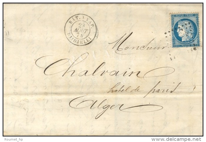 GC 5026 / N° 60 Càd BAT. A VAP. / DJIDJELLI Sur Lettre De Philippeville Pour Alger. 1874. - TB. - R. - Maritieme Post