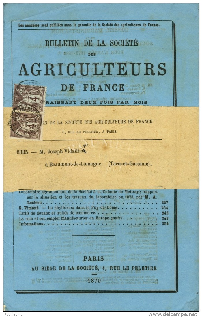 Càd IMPRIMES PARIS / PP 35 / N° 88 Paire Sur Journal Entier Sous Bande BULLETIN DE LA SOCIETE DES... - Kranten