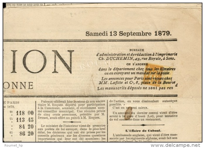 Oblitération Typo / N° 86 Sur Journal Entier L'Union. 1879. - TB / SUP. - R. - Kranten