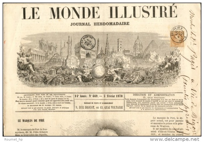 Càd PARIS / R. ST LAZARE / N° 28 Sur Journal Entier Le Monde Illustré Adressé à Vic... - Kranten