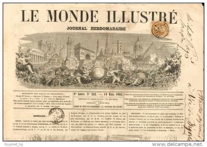 Càd PARIS / R. ST LAZARE / N° 21 Sur Journal Entier Illustré Pour Vic En Bigorre. 1864. - TB /... - Kranten