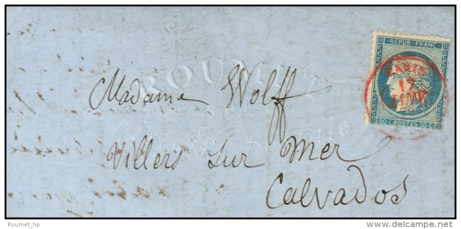 Càd PARIS (SC) 17 JANV. 71 / N° 37 Sur Lettre Pour Villers Sur Mer (13), Càd D'arrivée 26... - Oorlog 1870