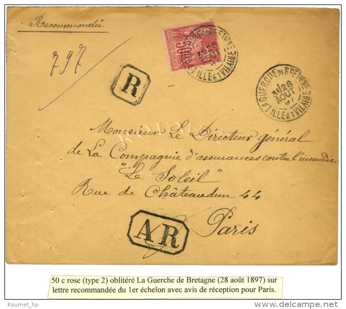 Càd LA GUERCHE DE BRETAGNE / ILLE ET VILAINE / N° 98 Sur Lettre Recommandée Au 1er échelon... - 1876-1878 Sage (Type I)