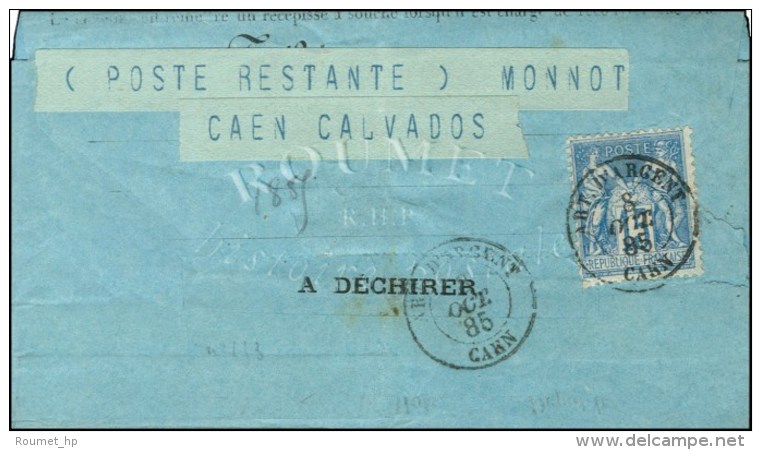 Càd T 15 ART.D'ARGENT / CAEN / N° 90 Sur Formule De Télégramme Adressée En Poste... - 1876-1878 Sage (Type I)